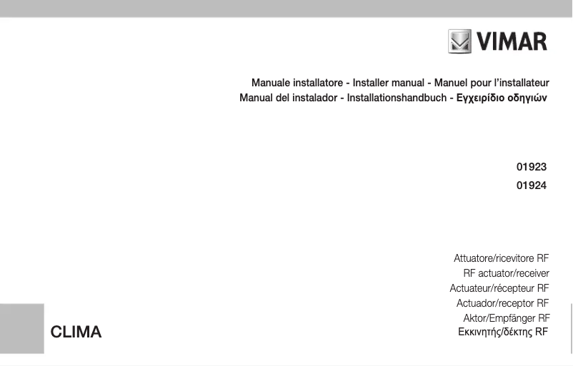 Page n°1 - Manuel utilisateur Vimar 01924