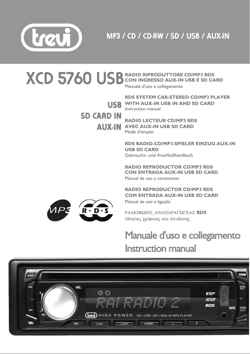 Page 1 de la notice Manuel utilisateur Trevi XCD 5760 USB