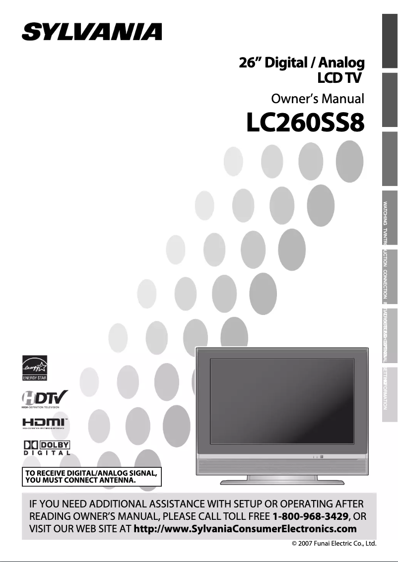 Page 1 de la notice Manuel utilisateur Sylvania LC260SS8