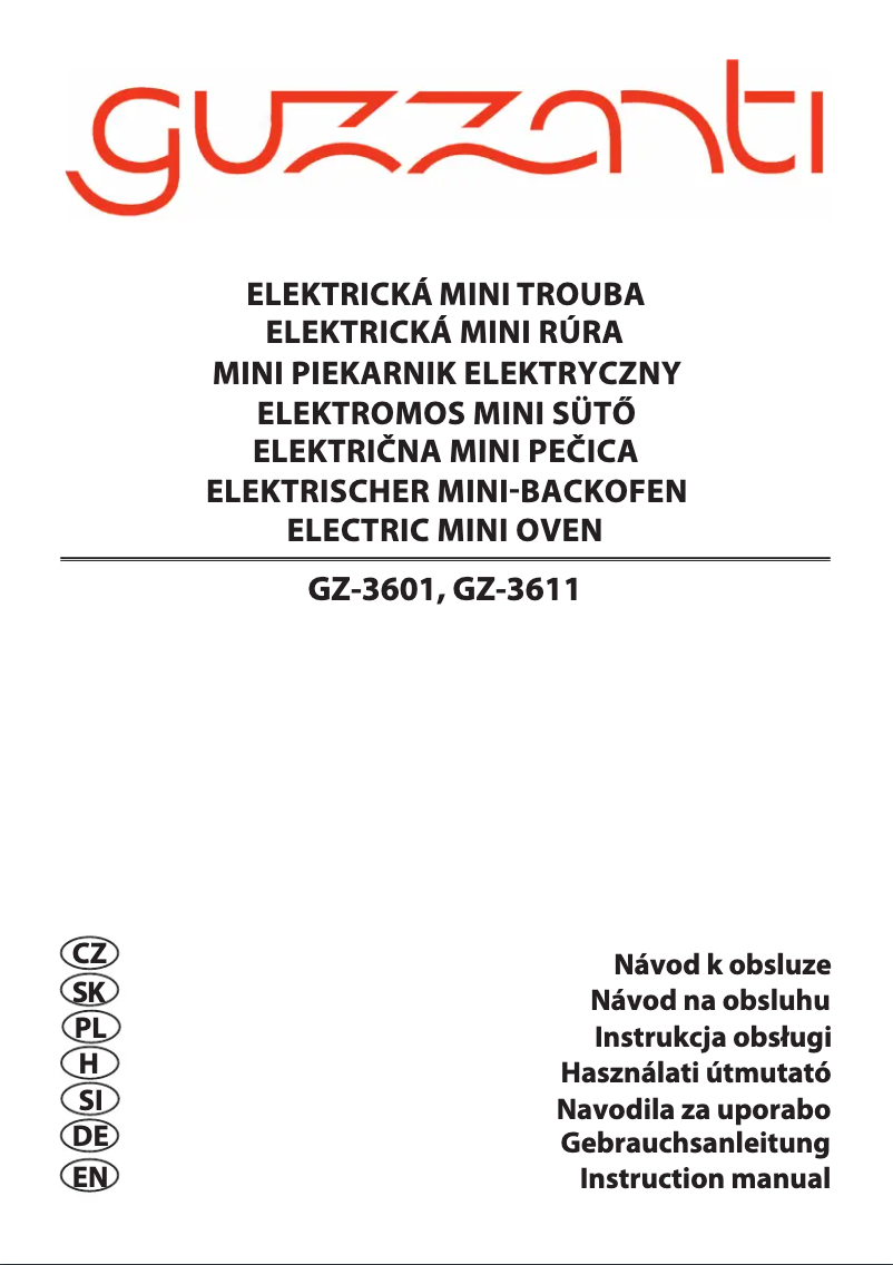 Image de la première page du manuel de l'appareil GZ-3601