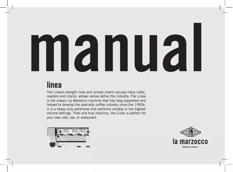 Page 1 de la notice Manuel utilisateur La Marzocco Linea
