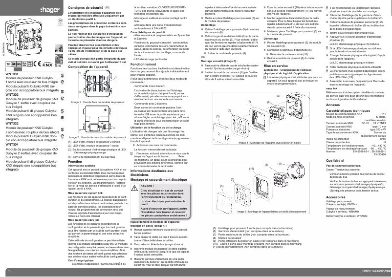 Page n°1 - Manuel utilisateur Hager WNT304