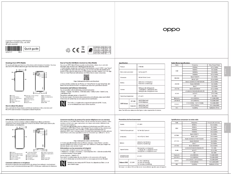 Page 1 de la notice Manuel utilisateur Oppo Reno 4Z