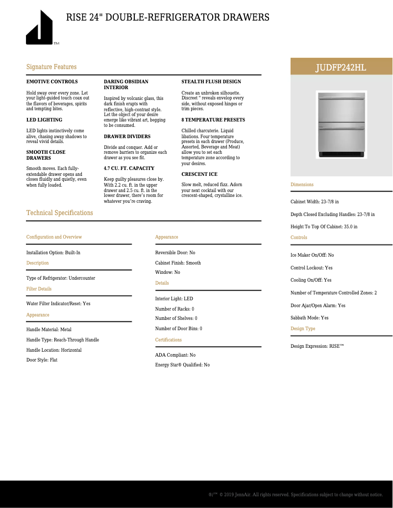 Image de la première page du manuel de l'appareil JUDFP242HL