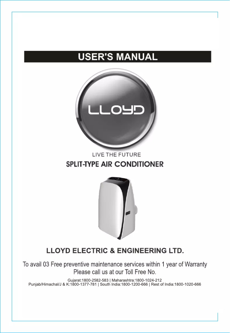 Page 1 de la notice Manuel utilisateur Lloyd LP12TN