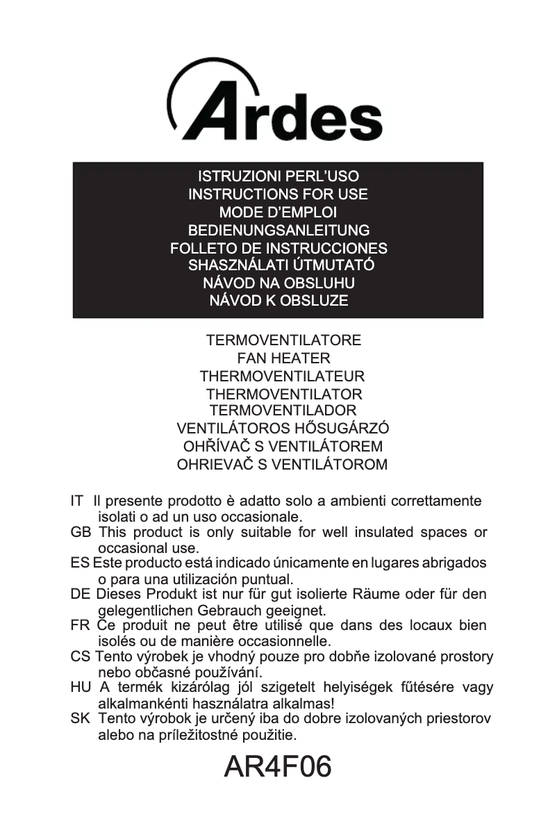 Página 1 del manual Manual de usuario Ardes AR4F06