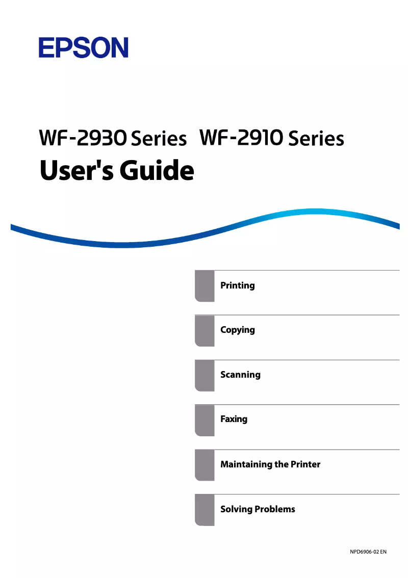 Página 1 del manual Manual de usuario Epson WorkForce WF-2910
