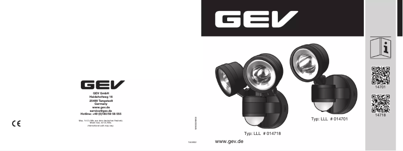 Page 1 de la notice Manuel utilisateur GEV LLL 14701