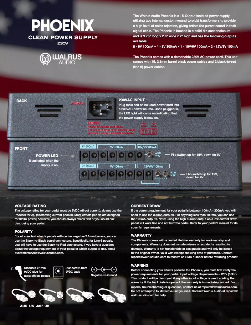 Page n°1 - Manuel utilisateur Walrus Audio Phoenix