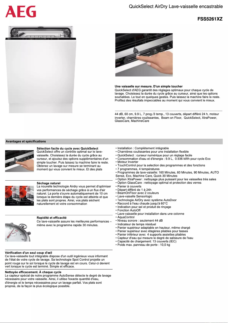 Page n°1 - Fiche technique AEG FSS5261XZ