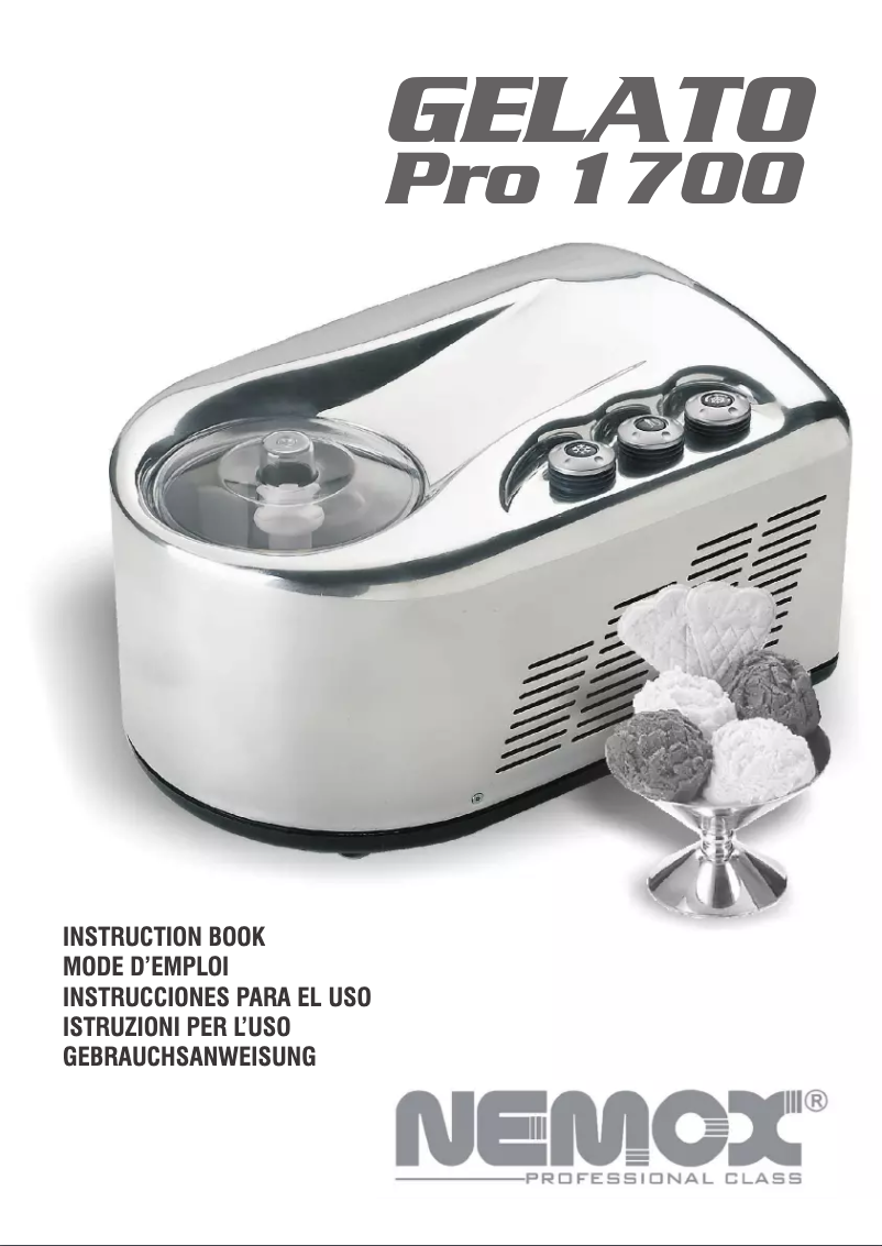 Page 1 de la notice Manuel utilisateur Nemox Pro 1700