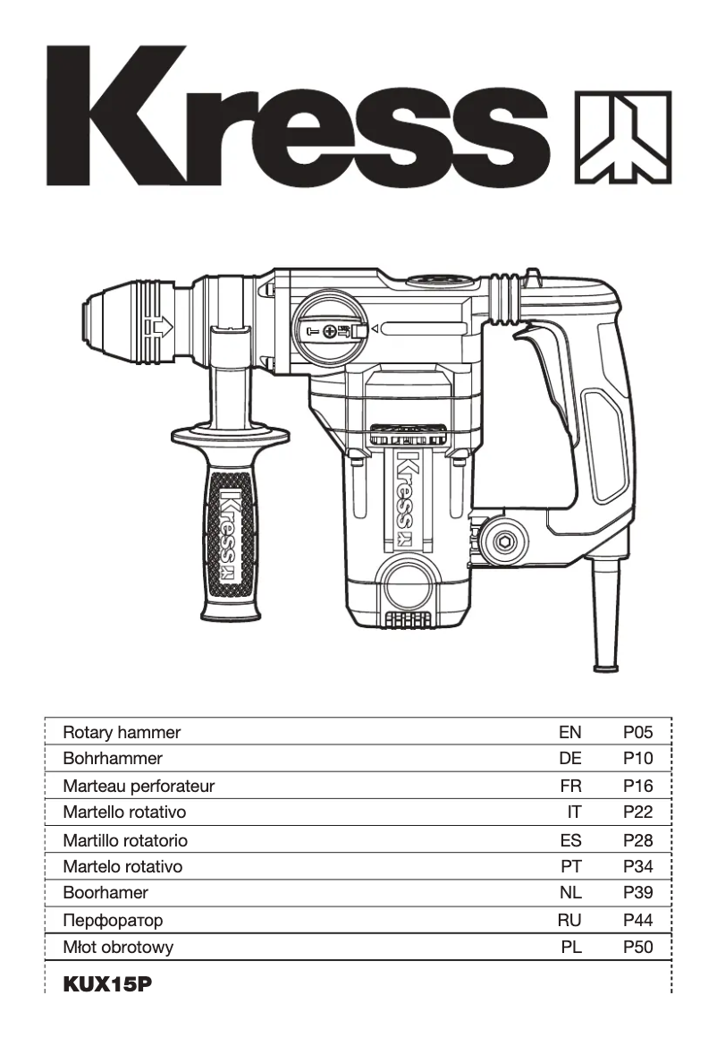 Page n°1 - Manuel utilisateur Kress KUX15P