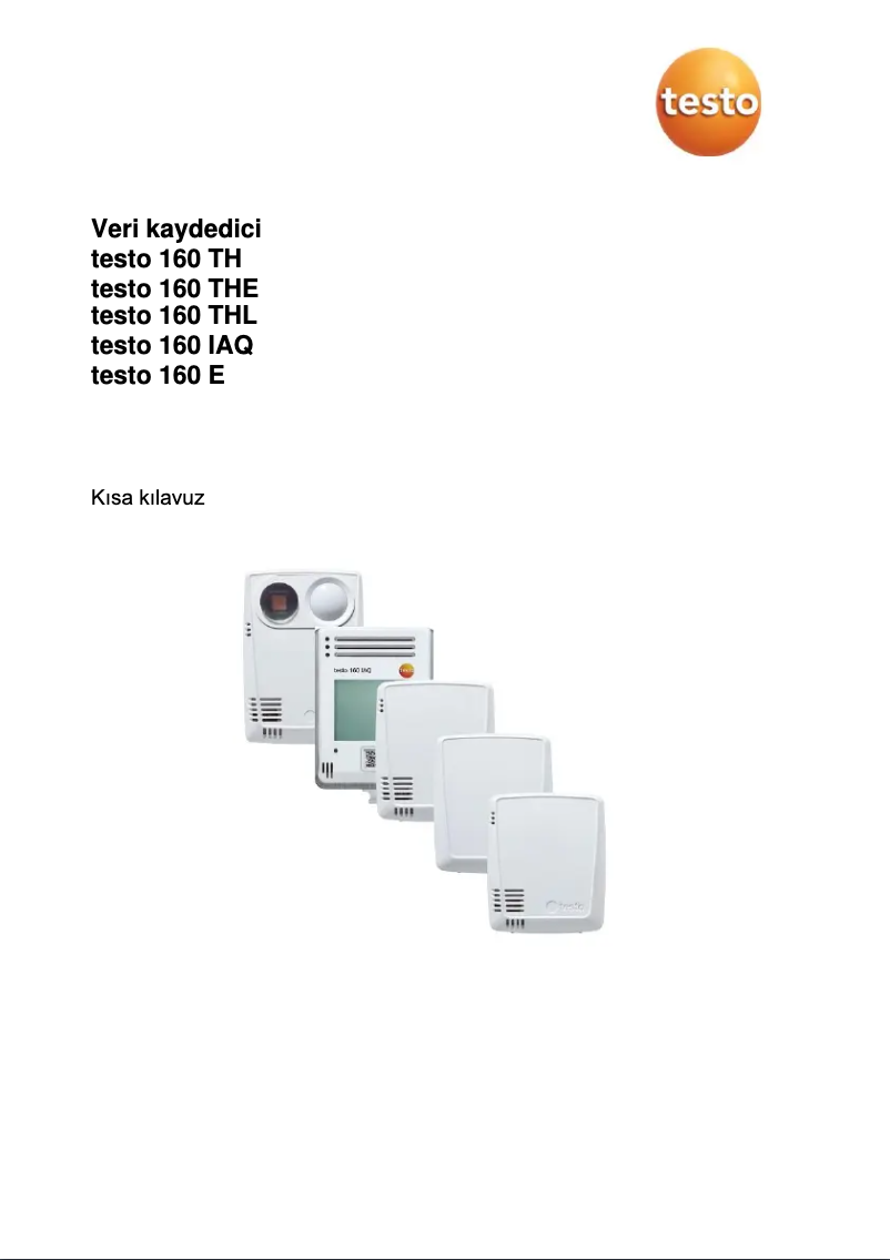 Page 1 de la notice Guide de démarrage rapide Testo 160 THE