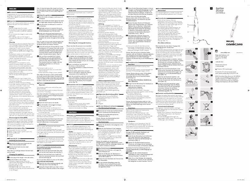 Page 1 of the manual User Manual Philips Sonicare EasyClean HX6513
