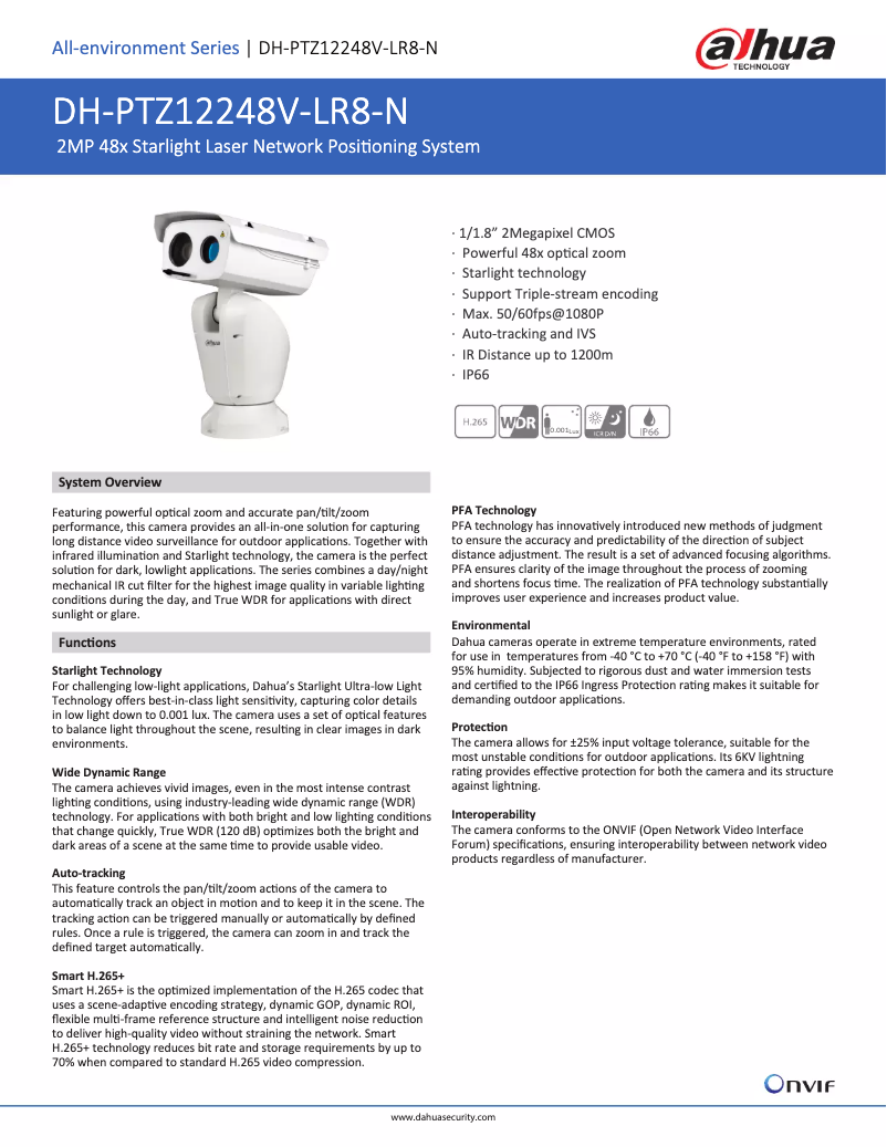 Image de la première page du manuel de l'appareil PTZ12248V-LR8-N