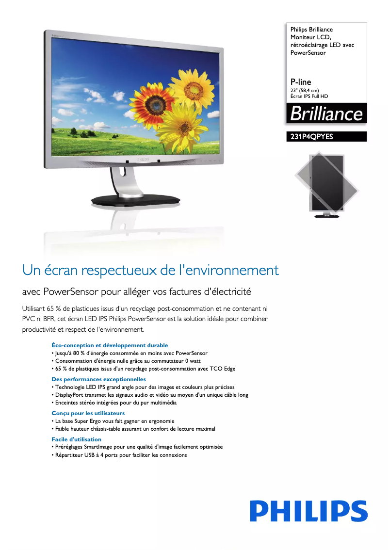 First page image of the manual for Brilliance 231P4QPYES