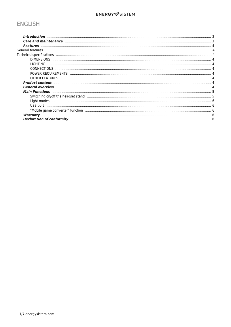 Page 1 de la notice Manuel utilisateur Energy Sistem Stand ESG S3 DUO