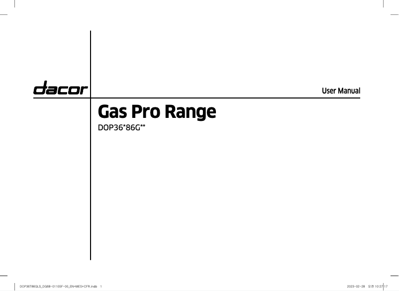 Image de la première page du manuel de l'appareil DOP36T86GLS