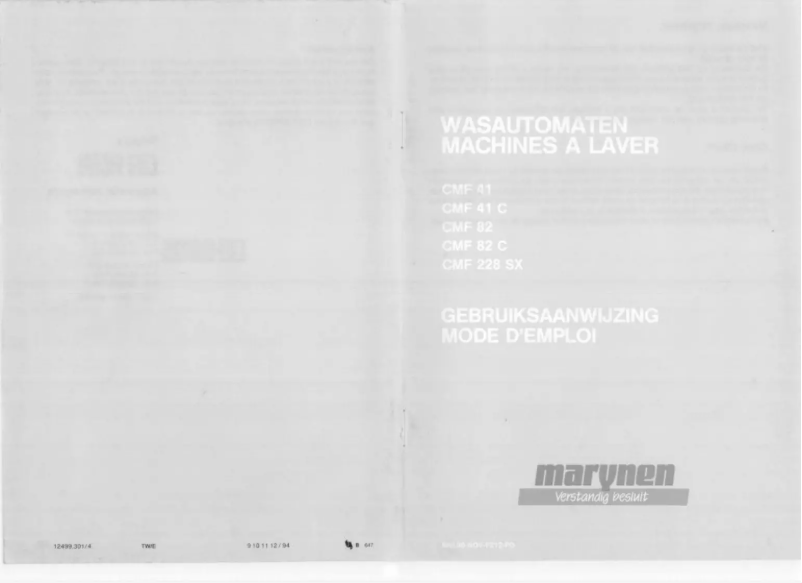 Page n°1 - Manuel utilisateur Marynen CMF 82