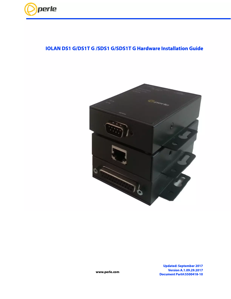 Page 1 de la notice Manuel utilisateur Perle IOLAN DS1T