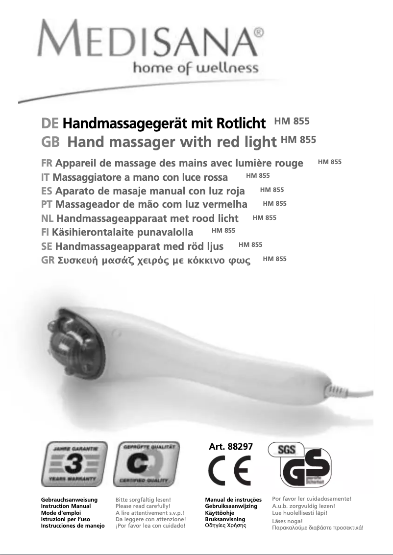 Imagen de la primera página del manual del dispositivo HM 855