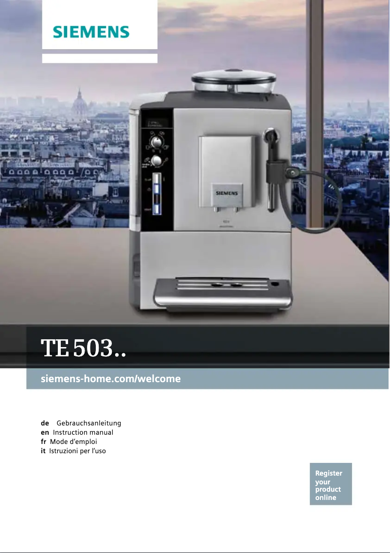 Image de la première page du manuel de l'appareil EQ.5 macchiato TE503509DE