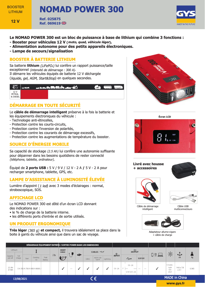 Image de la première page du manuel de l'appareil Nomad Power 300