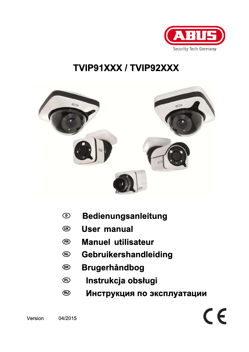 Image de la première page du manuel de l'appareil TVIP92100