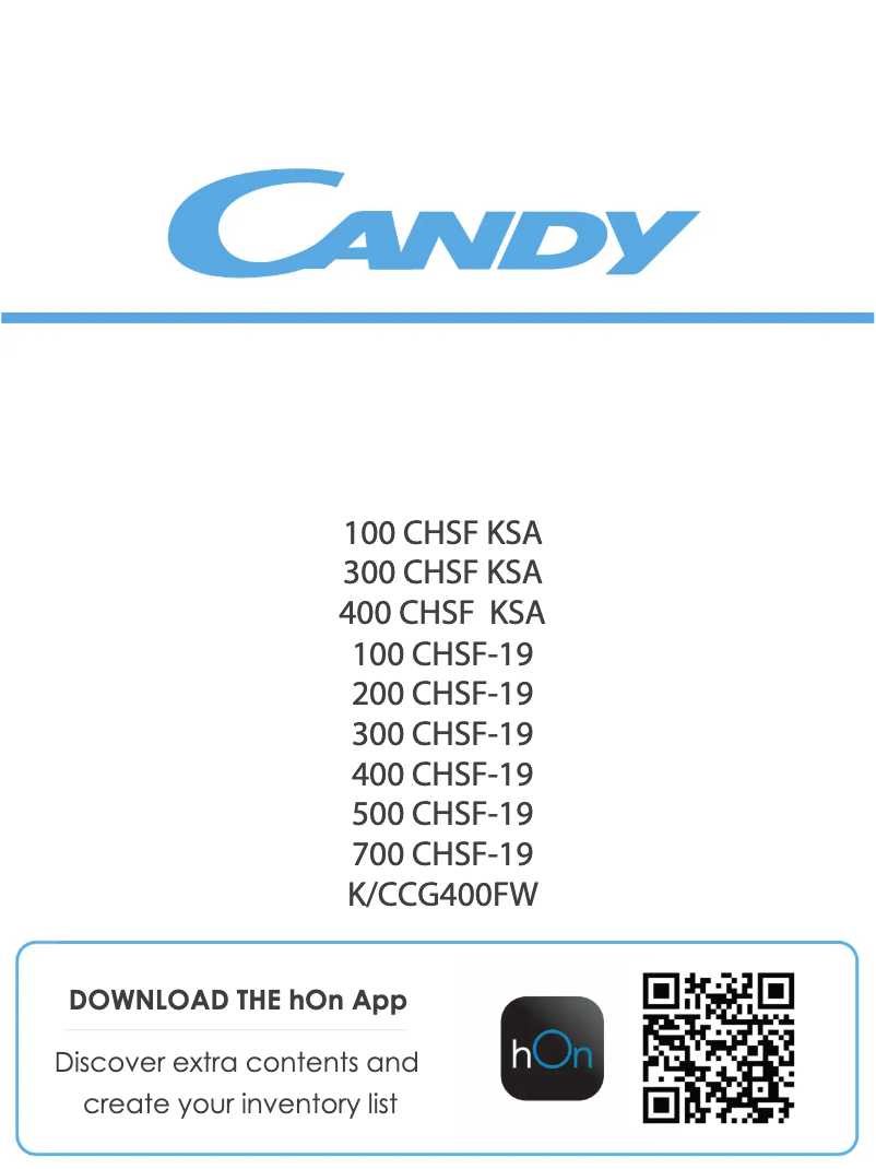 Page n°1 - Manuel utilisateur Candy 400 CHSF KSA