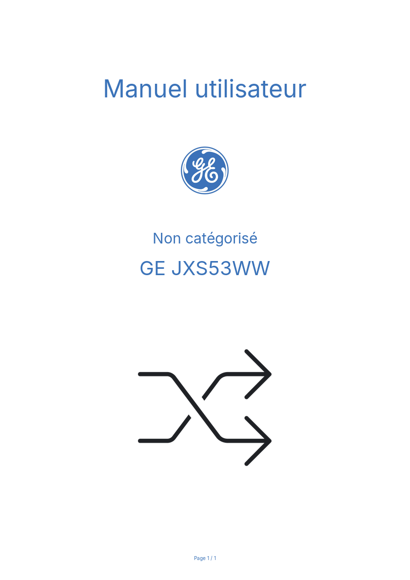 Image de la première page du manuel de l'appareil JXS53WW