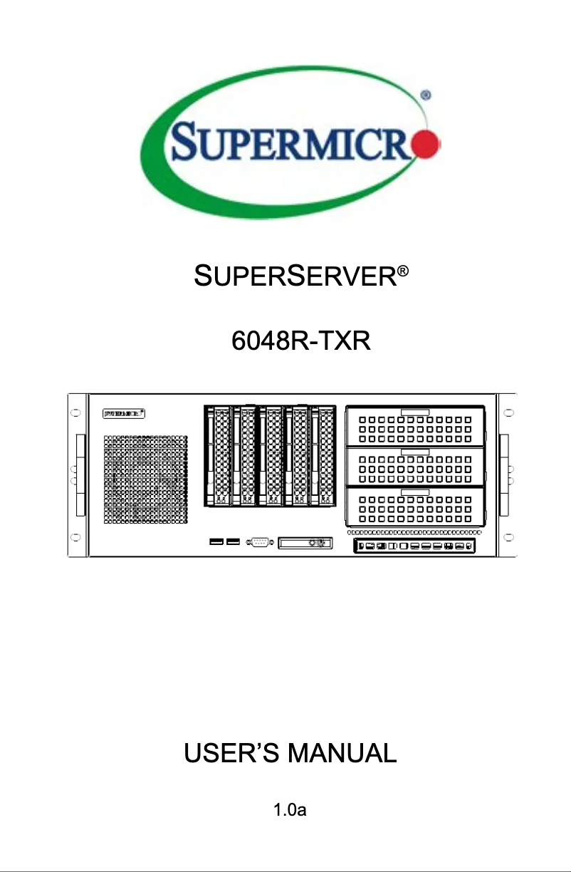 Page 1 de la notice Manuel utilisateur Supermicro SuperServer 6048R-TXR
