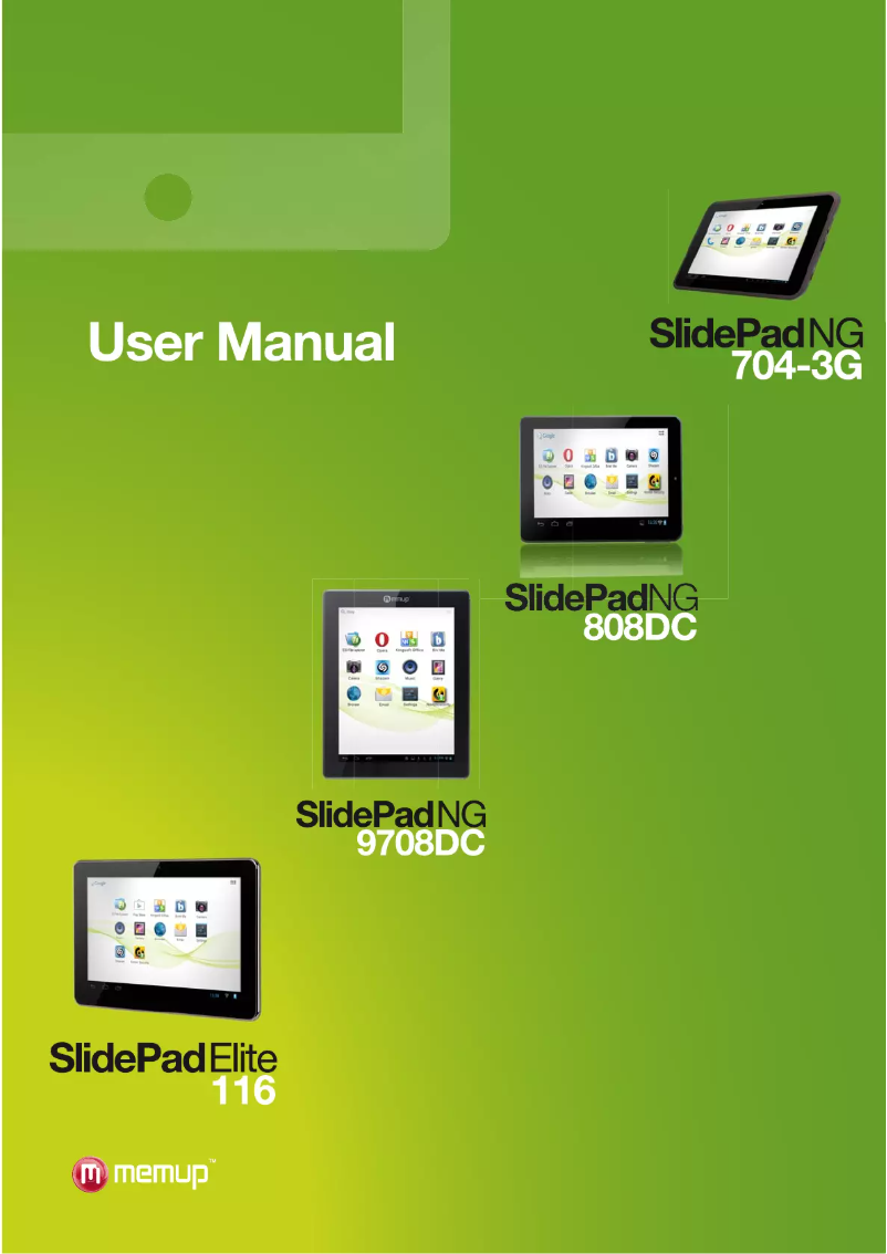 Page 1 de la notice Manuel utilisateur Memup SlidePad NG-9708 DC