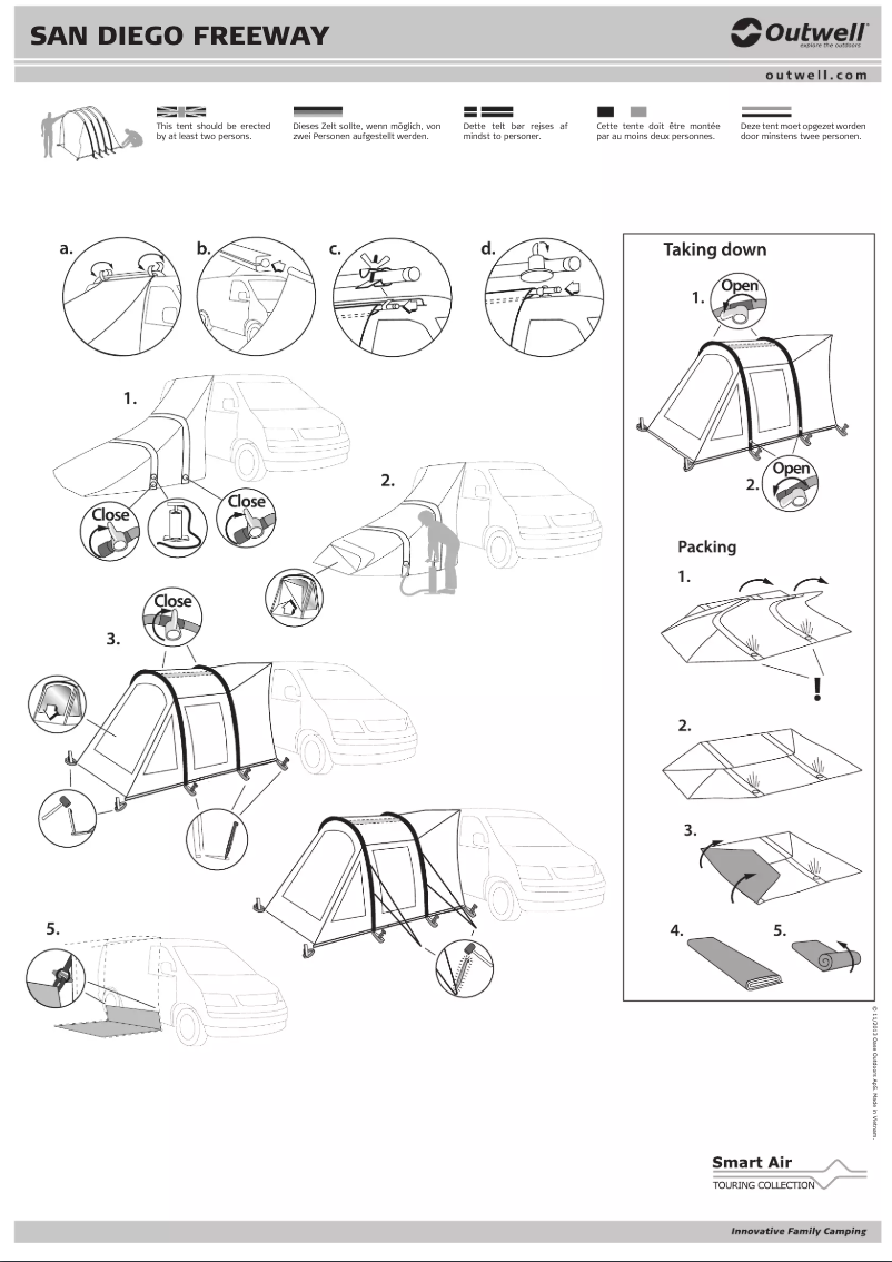 Page 1 de la notice Manuel utilisateur Outwell Smart Air San Diego Freeway