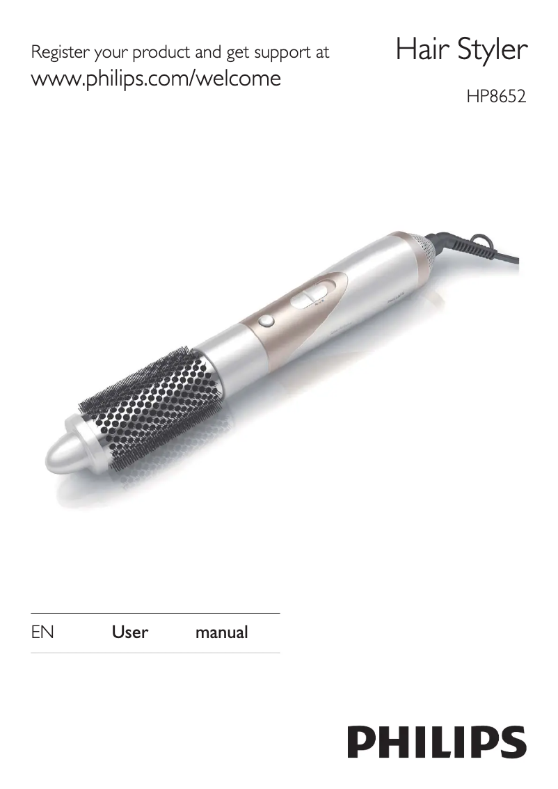 Image de la première page du manuel de l'appareil Airstyler HP8652
