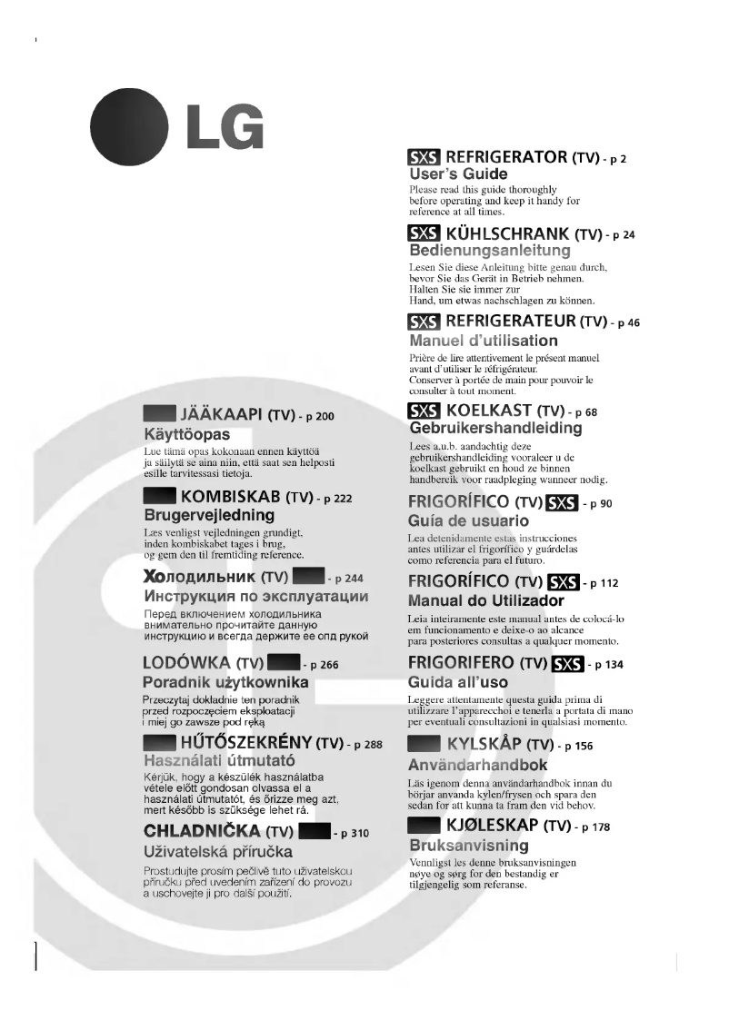 Page n°1 - Manuel utilisateur LG GR-G217PTBA