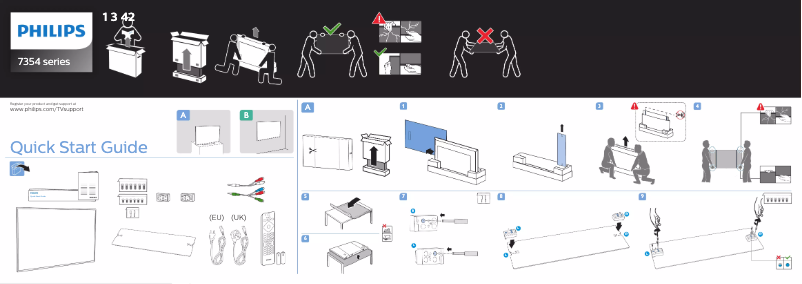 Page 1 de la notice Guide de démarrage rapide Philips 75PUS7354