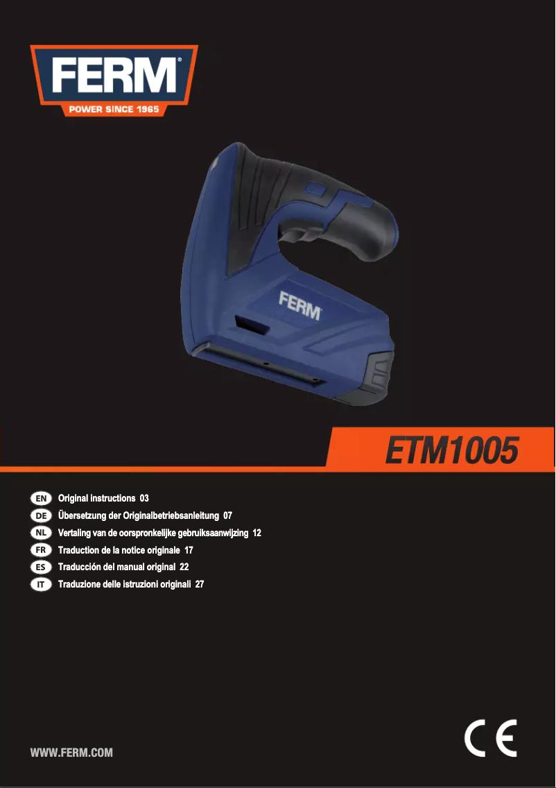 Page n°1 - Manuel utilisateur Ferm ETM1005