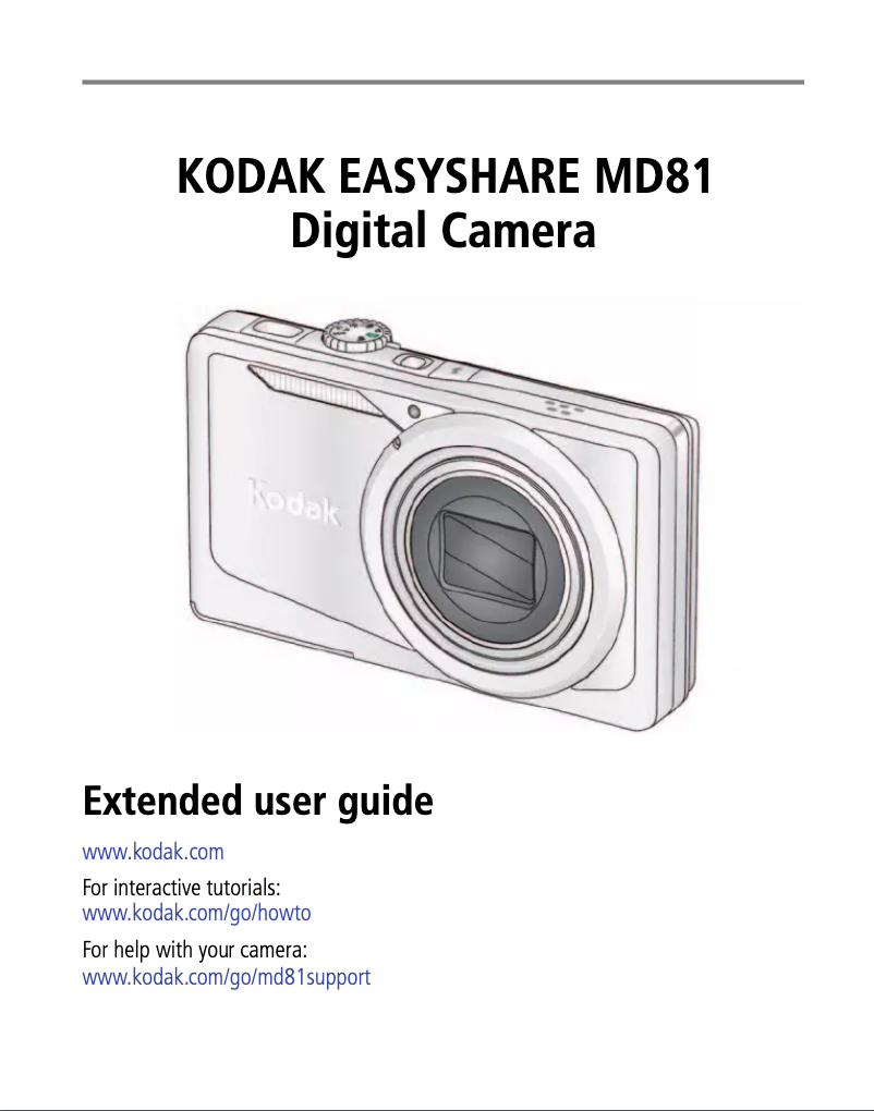 Page n°1 - Manuel utilisateur Kodak EasyShare MD81