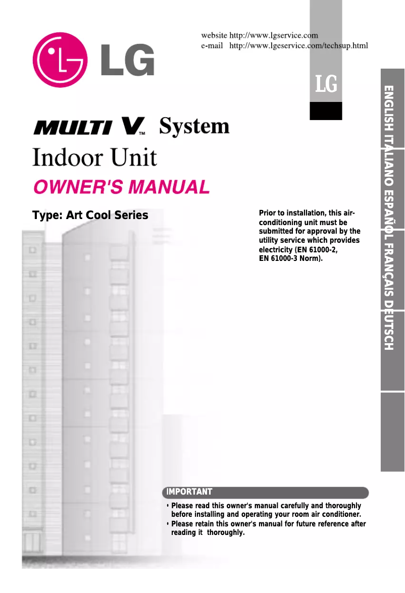 Page n°1 - Manuel utilisateur LG ARNU07GSPM1