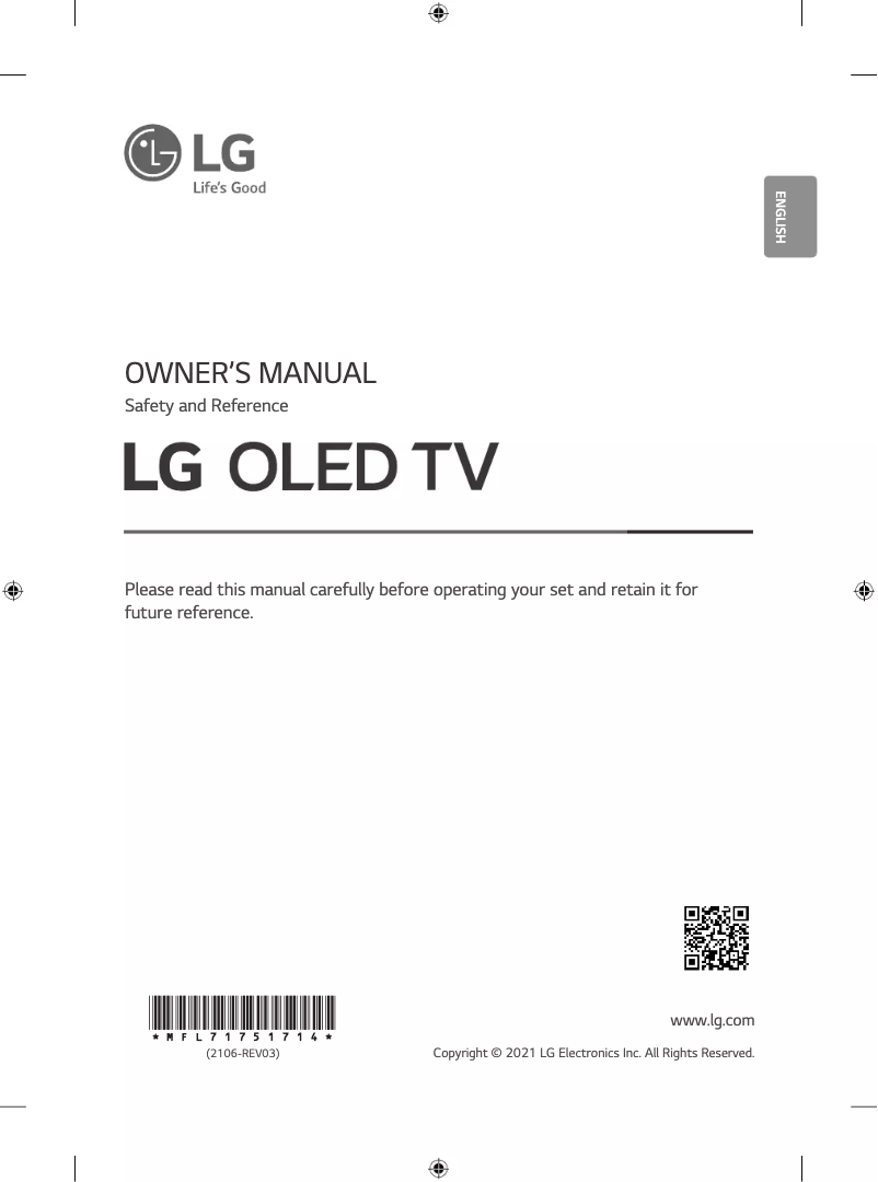 Page 1 de la notice Manuel utilisateur LG OLED77C1PVA