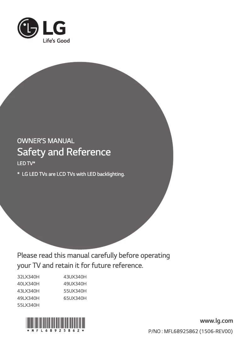 Page 1 de la notice Manuel utilisateur LG 43UX340H