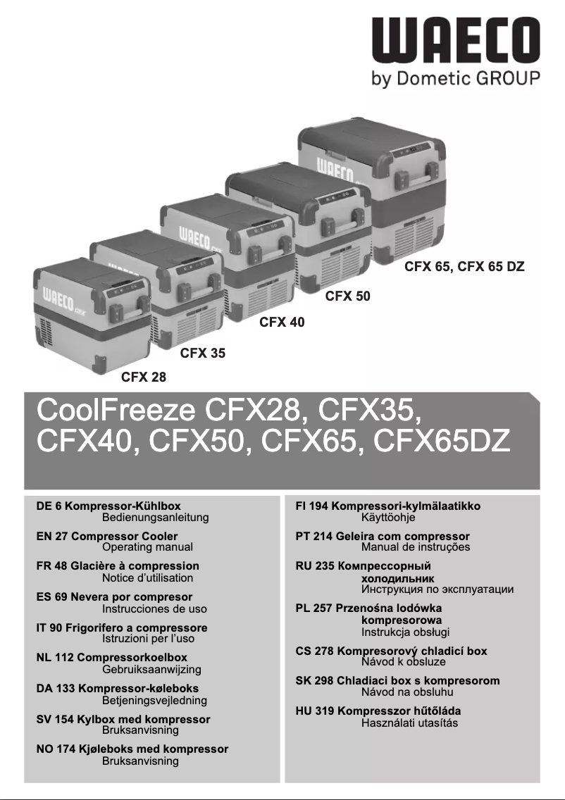 Image de la première page du manuel de l'appareil Coolfreeze CFX 65DZ