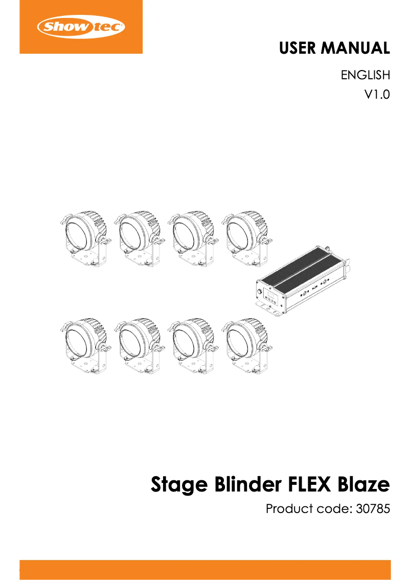 Image de la première page du manuel de l'appareil Stage Blinder FLEX Blaze
