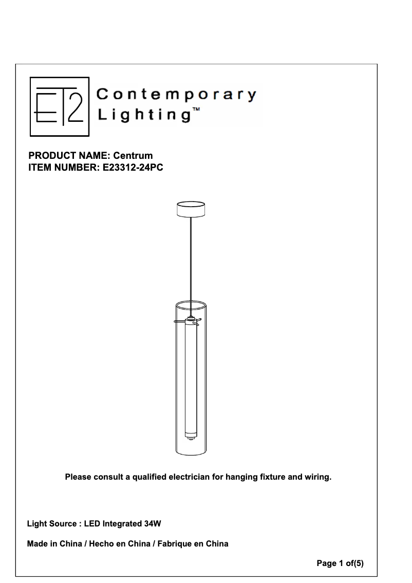 Imagen de la primera página del manual del dispositivo Centrum E23312-24PC