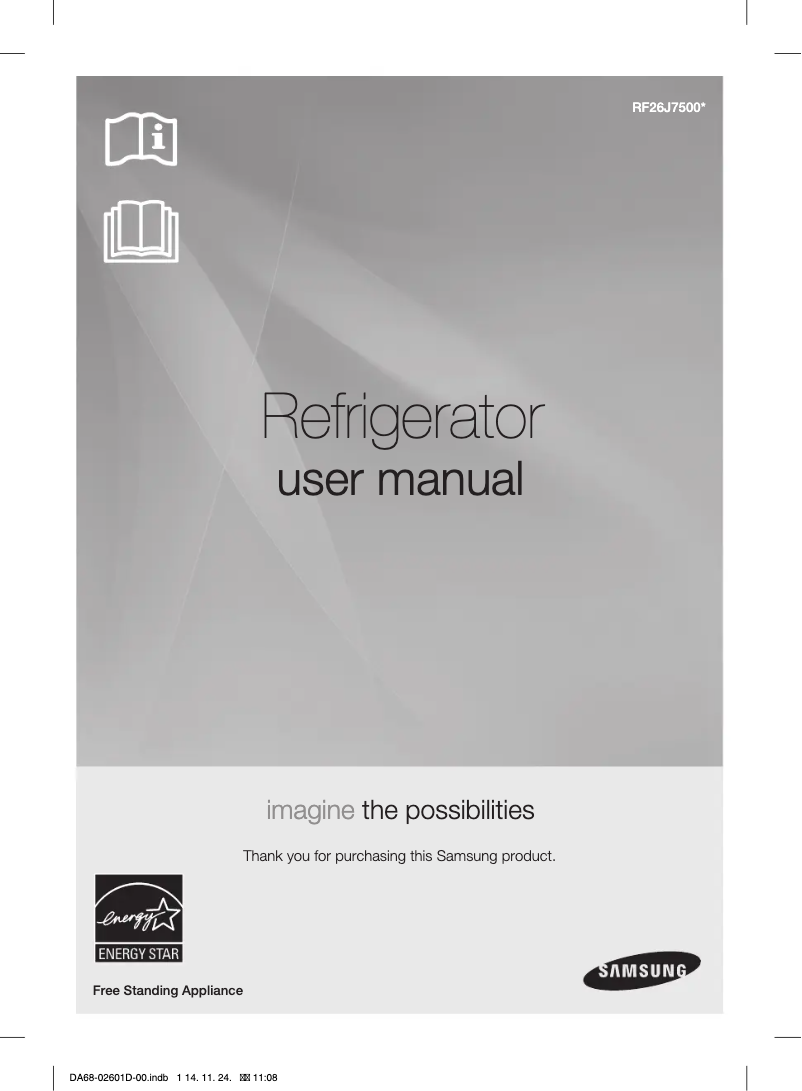Page n°1 - Manuel d'utilisation et d'entretien Samsung RF26J7500WW