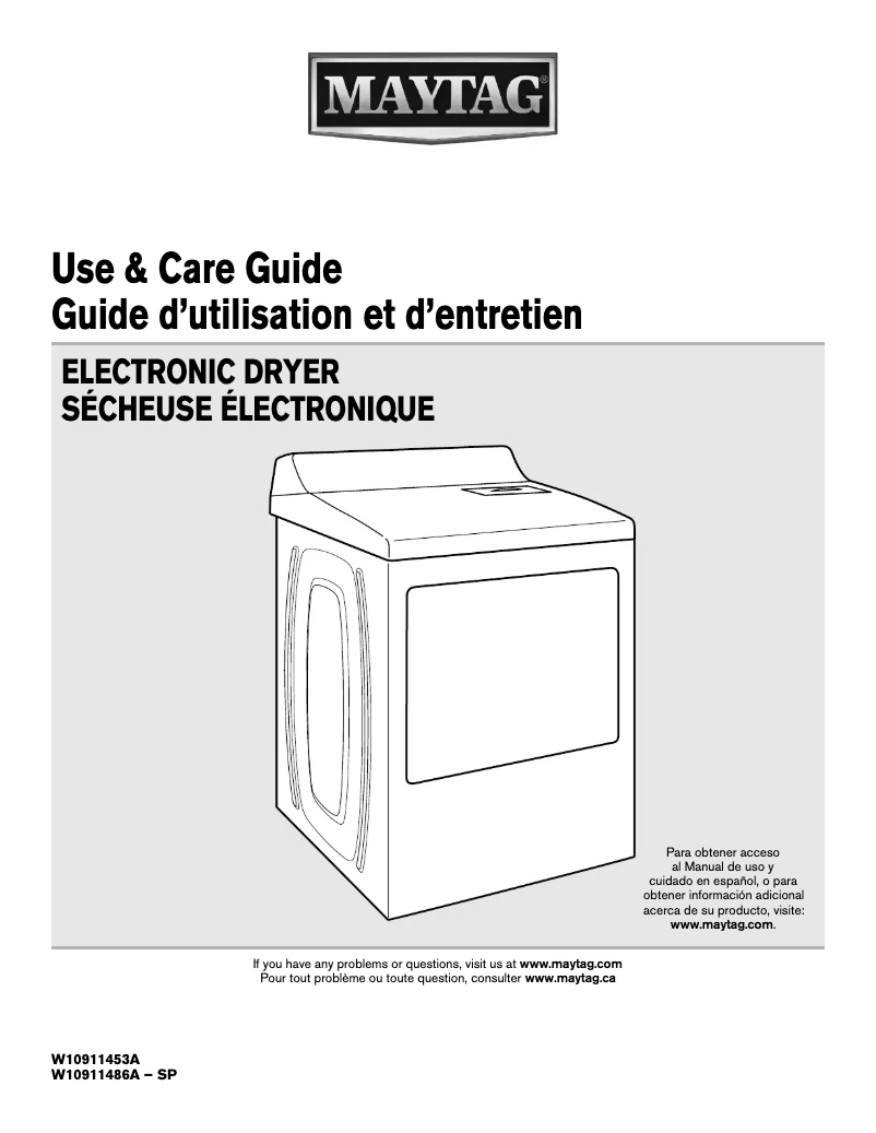 Page n°1 - Manuel d'utilisation et d'entretien Maytag MEDB766FW