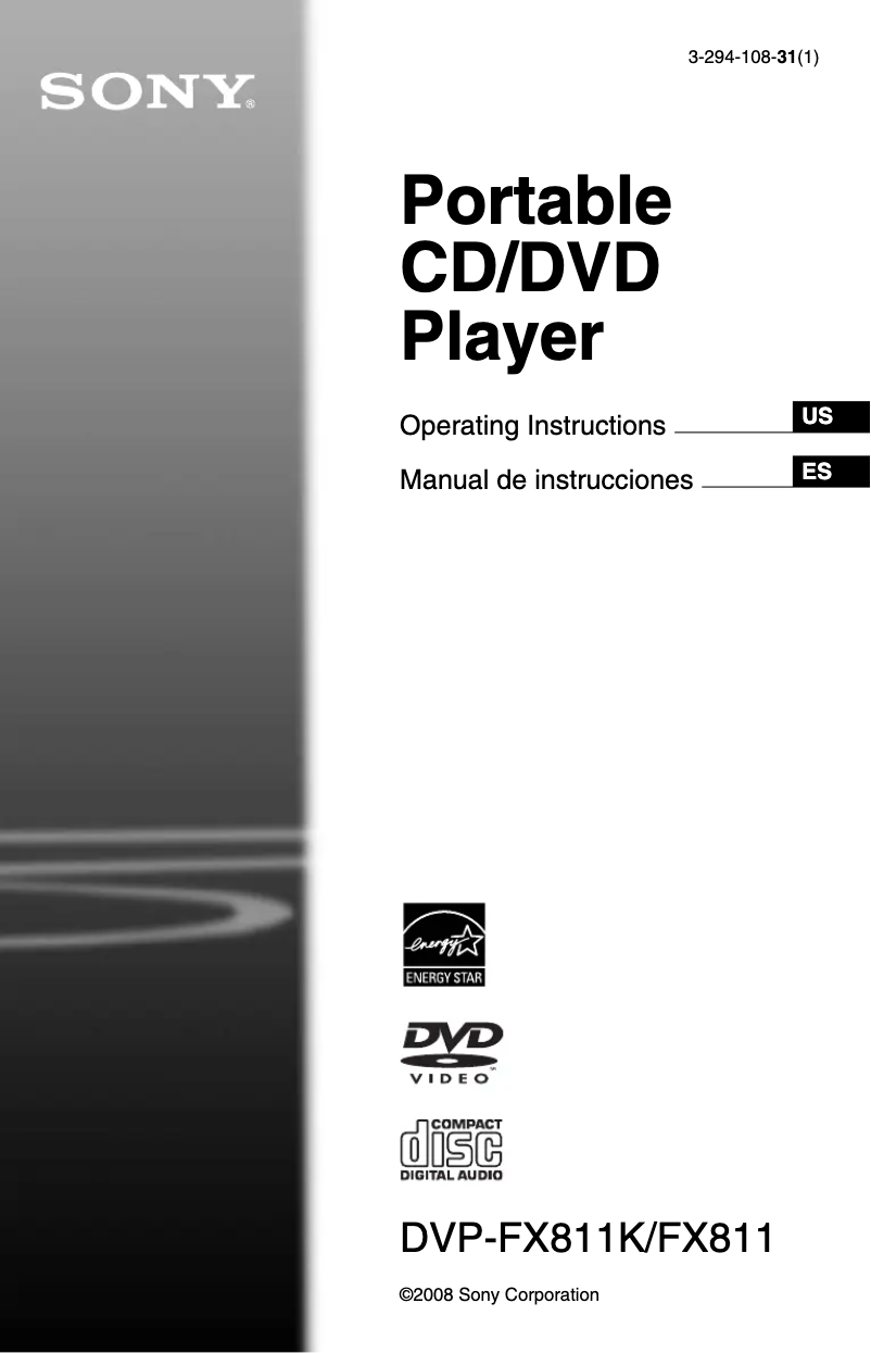 Page n°1 - Manuel utilisateur Sony DVP-FX811