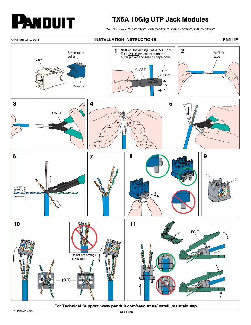Page n°1 - Manuel utilisateur Panduit CJD6X88TGYL