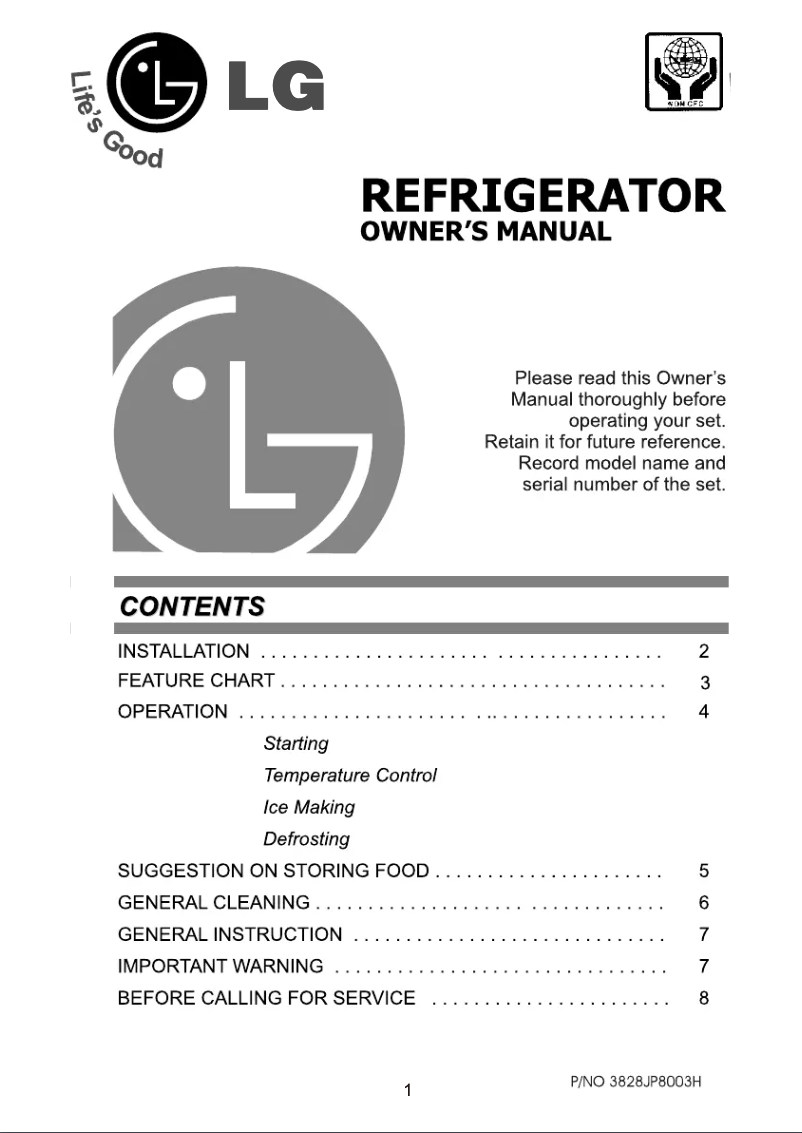 Página 1 del manual Manual de usuario LG GN-231R