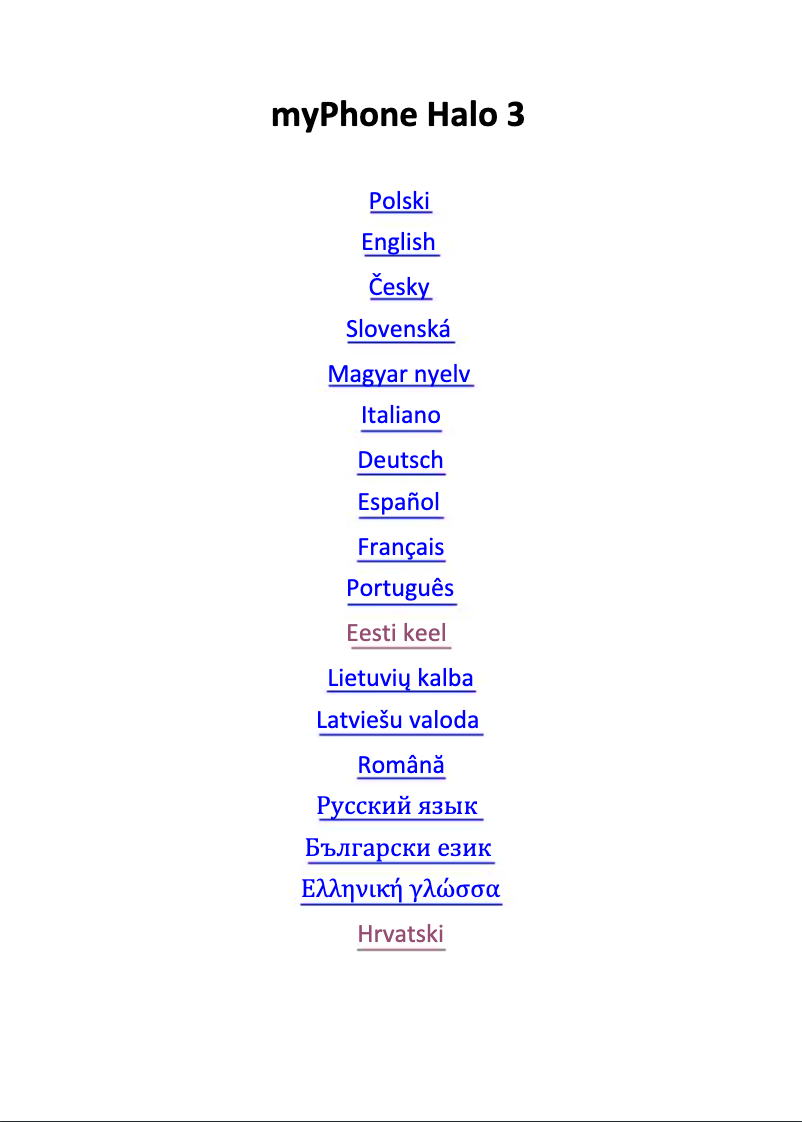 Page 1 de la notice Manuel utilisateur myPhone HALO 3